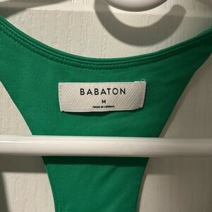 Green Babaton aritzia contour dress